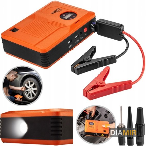 URZĄDZENIE WIELOFUNKCYJNE JUMP STARTER 4W1 ROZRUCH BOOST latarka